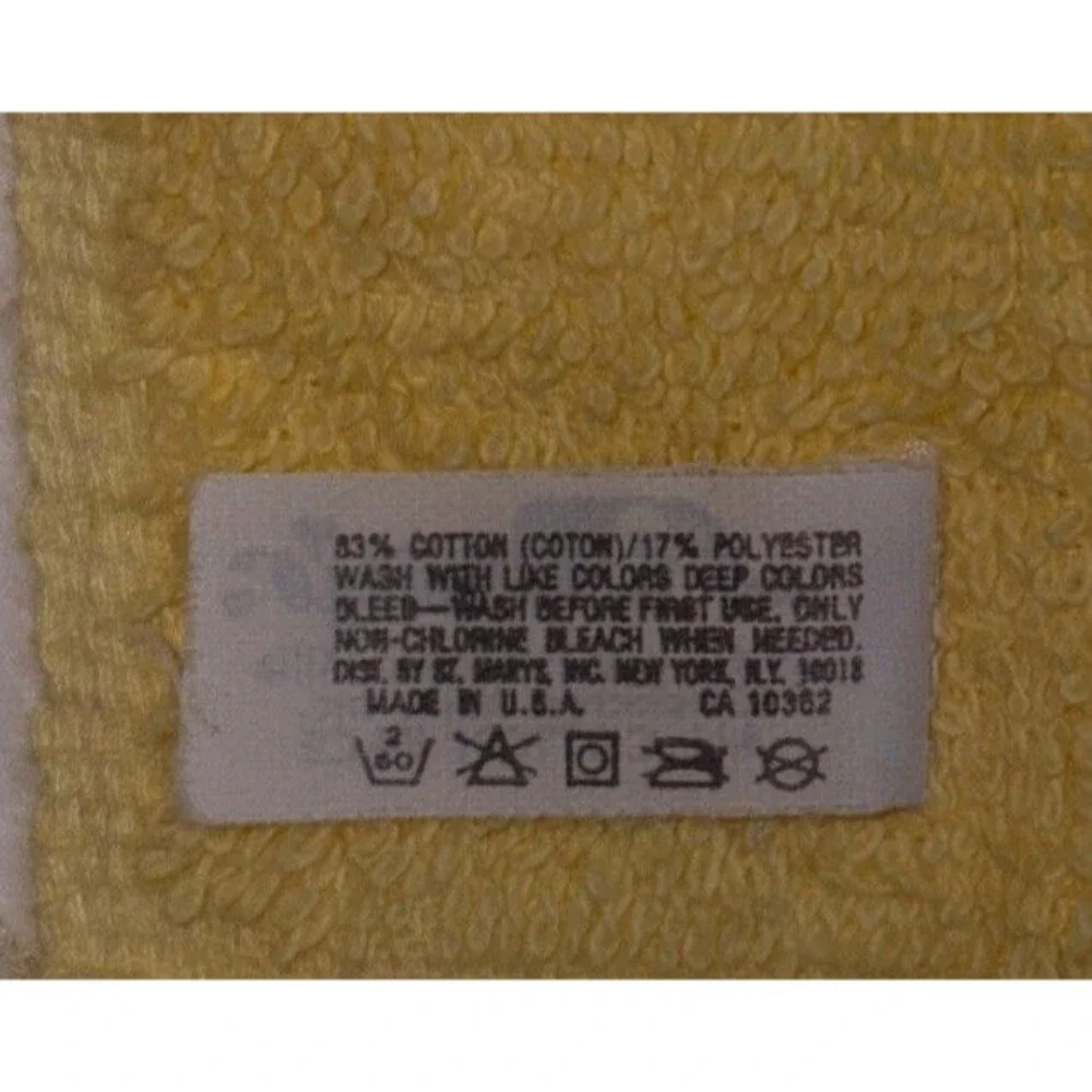 3 Vintage 70s Yellow/Gold St Mary’s Cotton Bath Towels & Flower Power Hand Towel